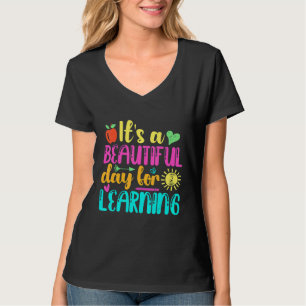 It's Beautiful Day For Learning Retro Teacher Stud T-Shirt