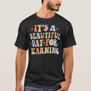 It's Beautiful Day For Learning Retro Teacher Stud T-Shirt