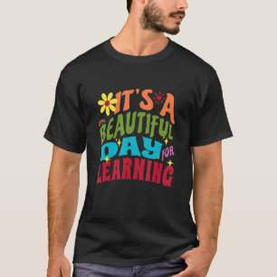 It's Beautiful Day For Learning Retro Teacher Stud T-Shirt