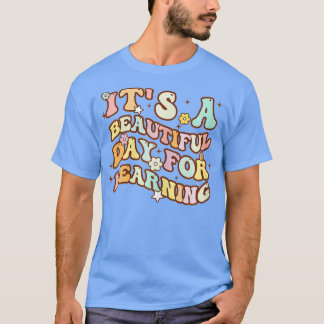 It's Beautiful Day For Learning Retro Teacher Stud T-Shirt