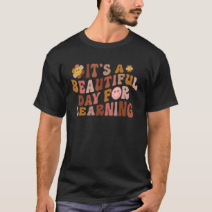 It's Beautiful Day For Learning Retro Teacher Stud T-Shirt