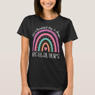 It's Beautiful Day To Shape Behaviors Rainbow ABA T-Shirt