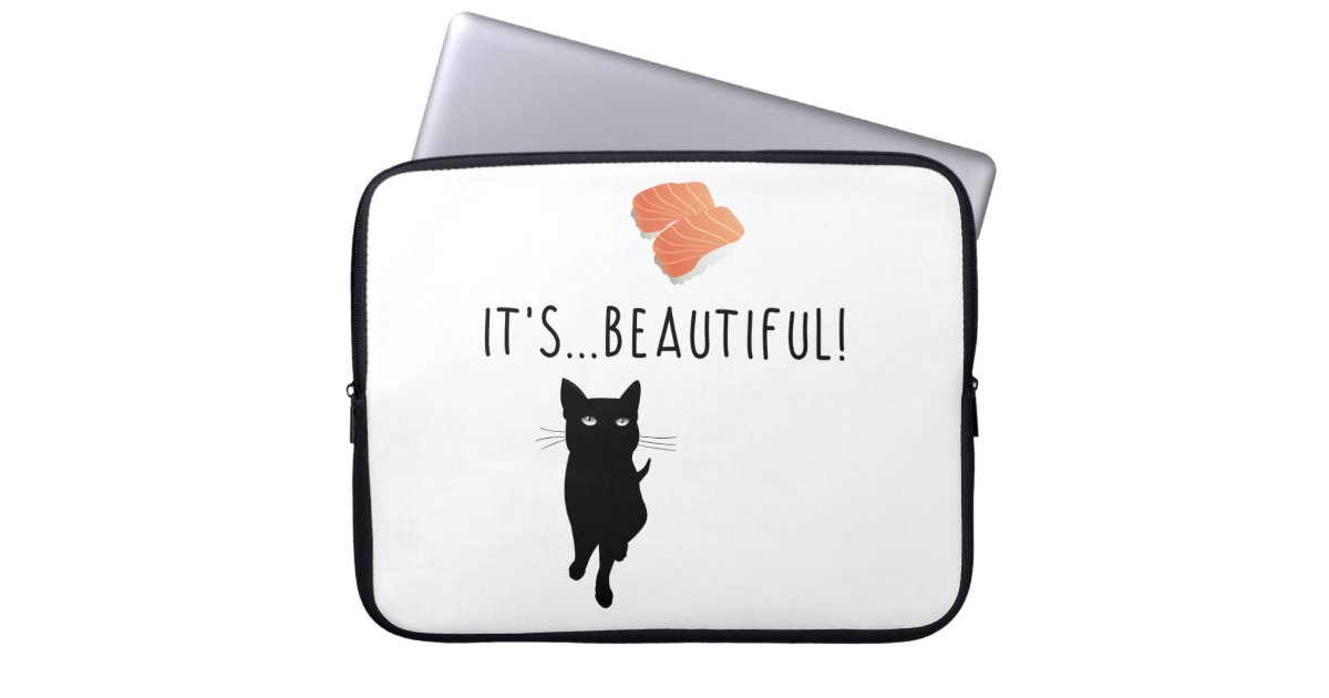 It S Beautiful Funny Sushi Cat Laptop Sleeve Zazzle Com