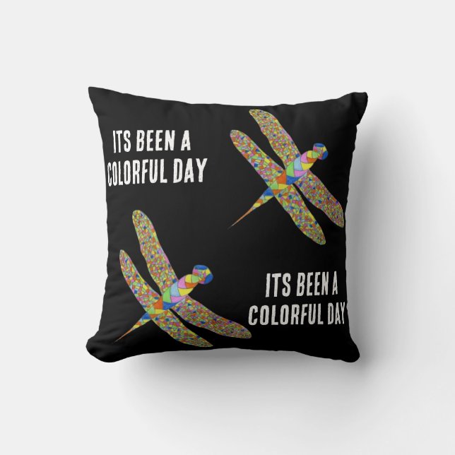 Its been a colorful day  throw pillow (Front)
