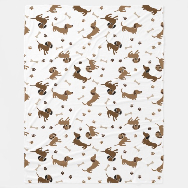 It's Been A Long Day Dachshund Fleece Blanket (Front)