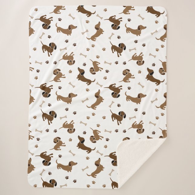 It's Been A Long Day Dachshund Sherpa Blanket (Front)