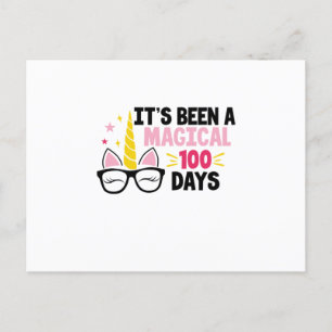 Its Been A Magical 100 Days Announcement Postcard