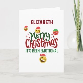 Its Been Emotional Merry Christmas Funny Emoji Card