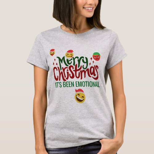 Its Been Emotional Merry Christmas Funny Emoji T_Shirt