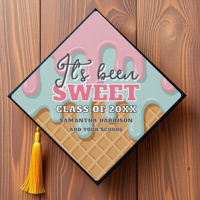 It's Been Sweet Ice Cream Cone Graduation Cap Topper (Creator Uploaded)