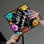 Its been Wild & Wonderful Bright Floral Graduate Graduation Cap Topper<br><div class="desc">Stand out from the crowd with this 'It's been Wild & Wonderful quote floral graduation cap topper. Design features a traditional black background decorated with the most beautiful vibrant watercolor flowers. Simply customize your name and class year. Let's celebrate the grad!</div>