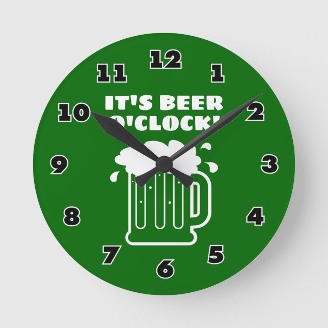 It's BEER o'clock funny kitchen wall clock (Front)