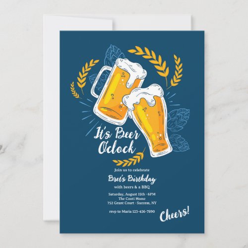 Its Beer OClock Invitation