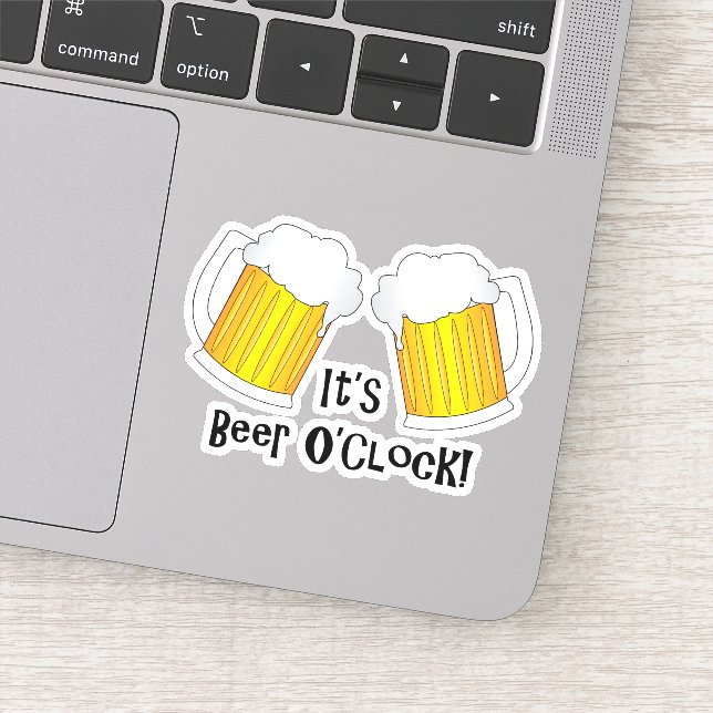 It's Beer O'Clock, Pints of Beer, Oktoberfest Sticker (Detail)