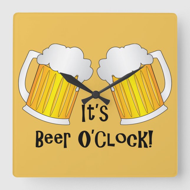 Its Beer O'Clock Time Funny Wall Clock (Front)