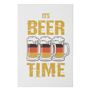 It's beer time faux canvas print