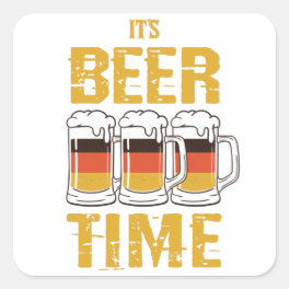 It's beer time square sticker