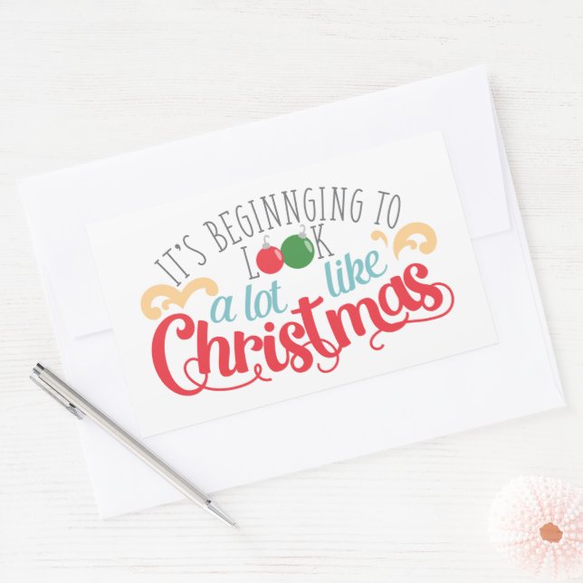 It's begining to look a lot like Christmas Rectangular Sticker (Envelope)