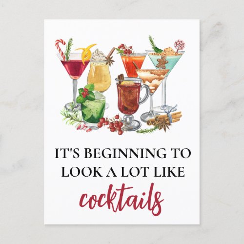 Its Beginning to Look a Lot Like Cocktails  Postcard