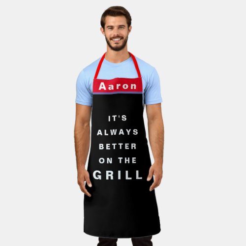 Its Better On The Grill Bakers Chef Mens Womens  Apron