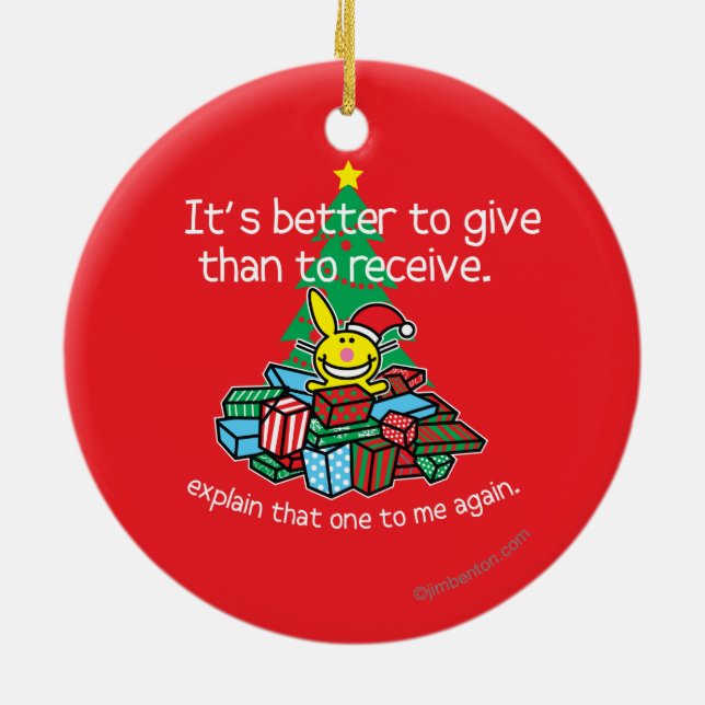 It's Better To Give Ceramic Ornament (Back)