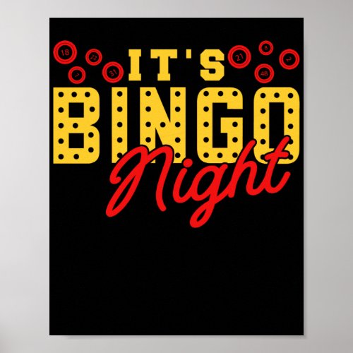 ItS Bingo Night Funny Lucky Gambling Poster