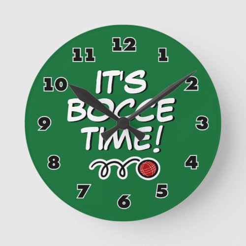 Its bocce time funny wall clock with numbers