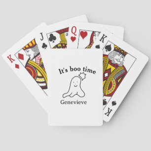 It's boo time name Halloween date time ghost black Poker Cards