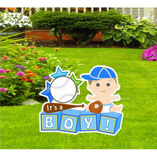 Its Boy Announcement, Welcome Home Baby Yard Sign (Front)