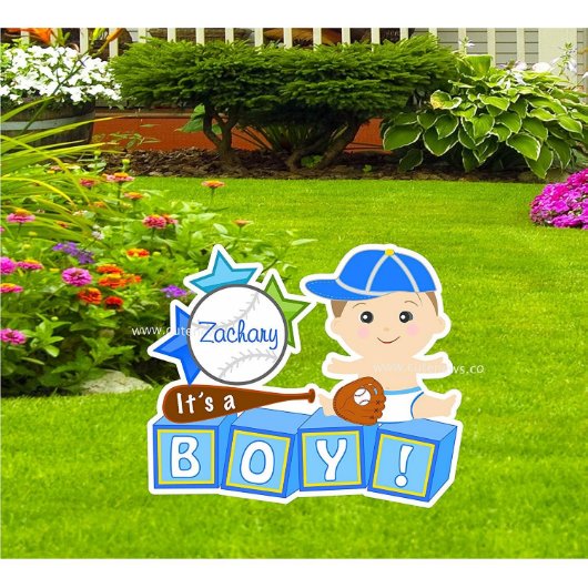 Its Boy Announcement, Welcome Home Baby Yard Sign (Front)