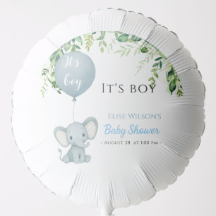 It's boy! Cute little elephant baby with balloon