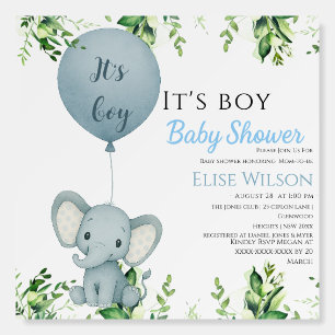 It's boy! Cute little elephant baby with balloon Foam Board