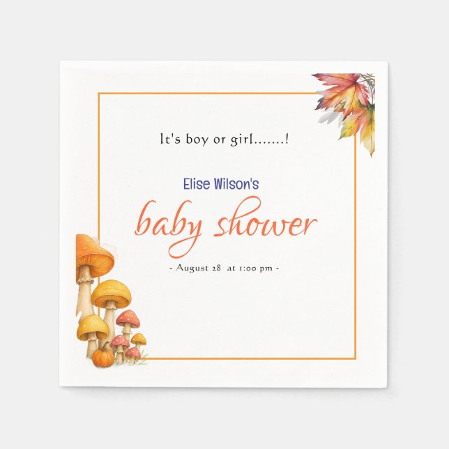 It's boy or girl fairytale baby shower  napkins (Front)