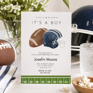 It's boy touchdown football baby shower invitation