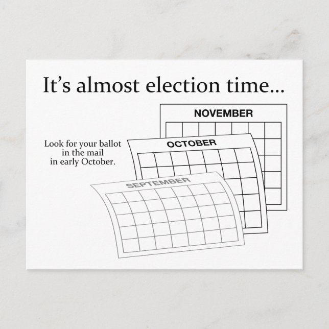 It's California general election time — Single Postcard (Front)
