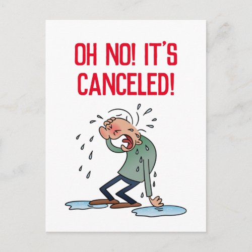 Its Canceled Postponed Cancellation Event Cartoon Postcard