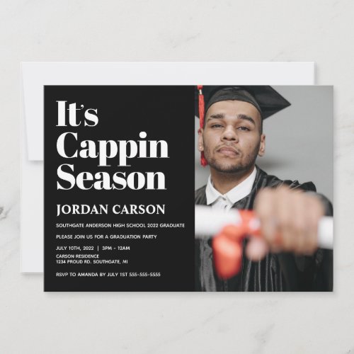 Its Cappin Season Graduation Party Invitation