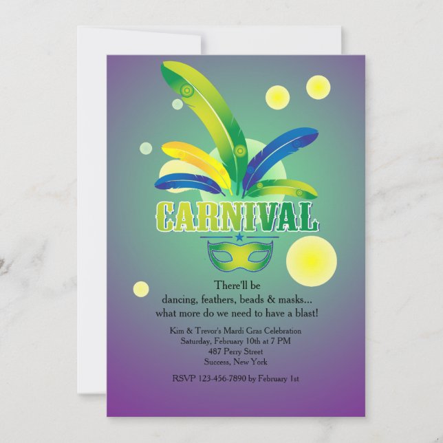 It's Carnival Time Invitation (Front)