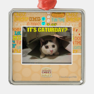 It's Caturday? Metal Ornament