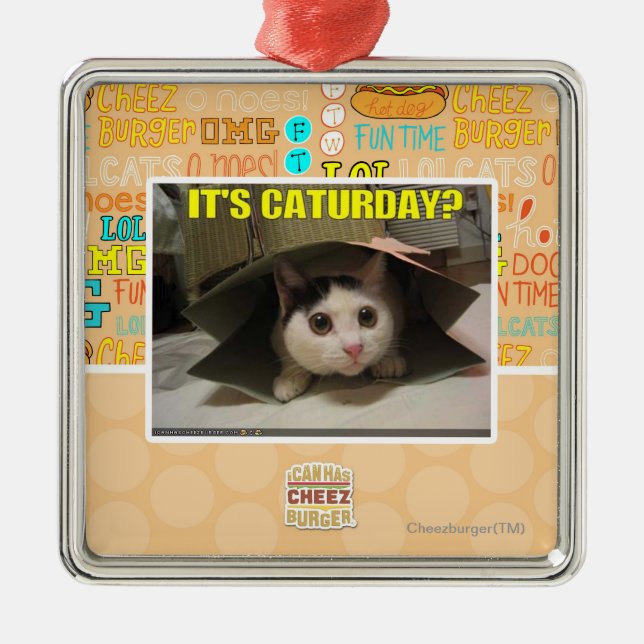 It's Caturday? Metal Ornament (Front)
