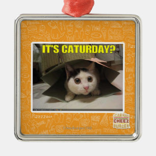 It's Caturday? Metal Ornament