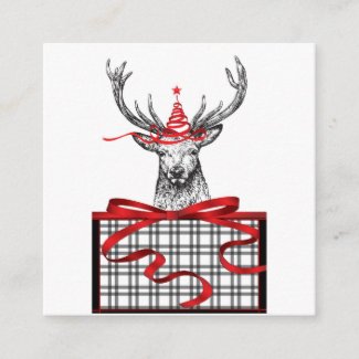 It's Christmas Deer Black White Holiday Card