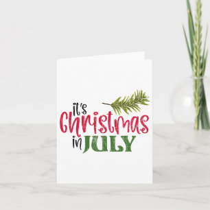 It's Christmas In July Funny Santa Beach Summer Gr Card