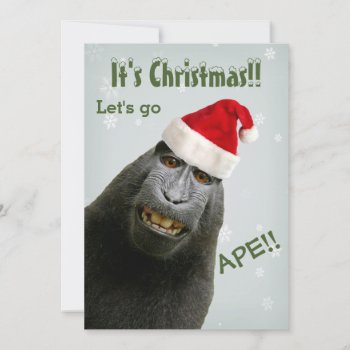 It's Christmas! Let's Go Ape!! Invitation by JK_Graphics at Zazzle