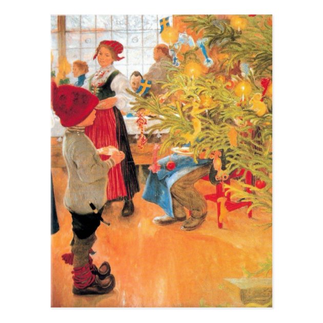 It's Christmas Time Again - Boy Looking At Tree Postcard