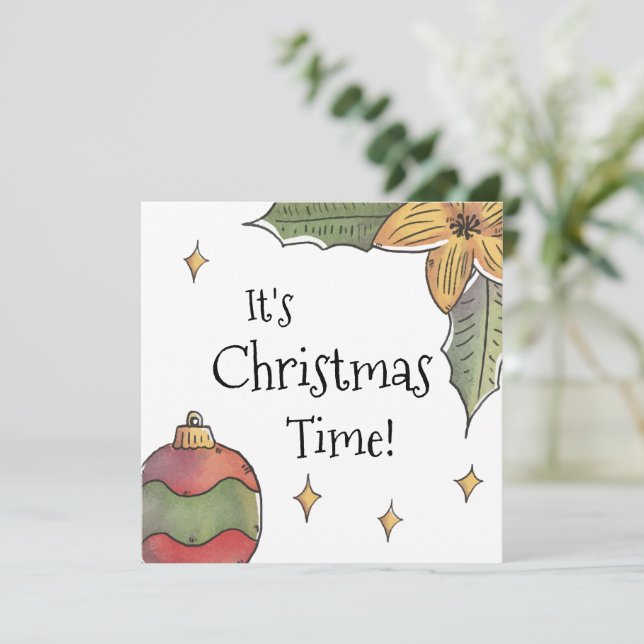 It's Christmas Time Card, Holiday Card, Christmas (Standing Front)