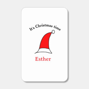 It's Christmas time Santa red hat name simple fun Matchboxes