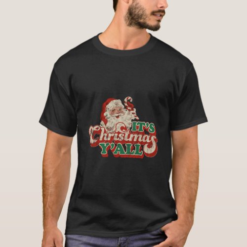 ItS Christmas YAll Vintage Santa Claus Shirt