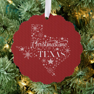 It's Christmastime In Texas Ornament Card