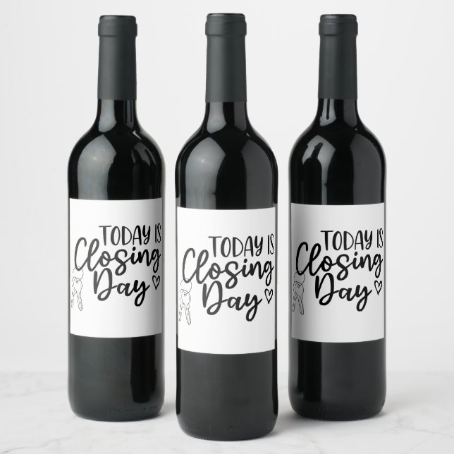It's Closing Day Wine Label For Realtors  (Bottles)